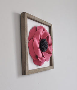 Dark Blush Poppy Flower Farmhouse Framed Wall Art - Daisy Manor