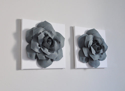 Slate Gray Succulent Wall Art Cavnas Set - Daisy Manor
