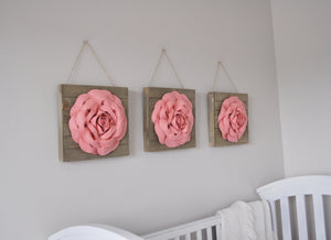 Blush Rose Wood Wall Decor Set - Daisy Manor