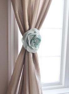 Light Blue Rose Curtain Tieback - Daisy Manor