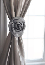 Load image into Gallery viewer, Grey 3D Rose Curtain Tie Back - Daisy Manor
