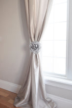 Load image into Gallery viewer, Grey 3D Rose Curtain Tie Back - Daisy Manor
