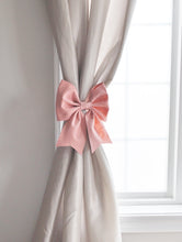Load image into Gallery viewer, Light Pink Bow Curtain Tie Backs Nursery Curtain Holdbacks - Daisy Manor
