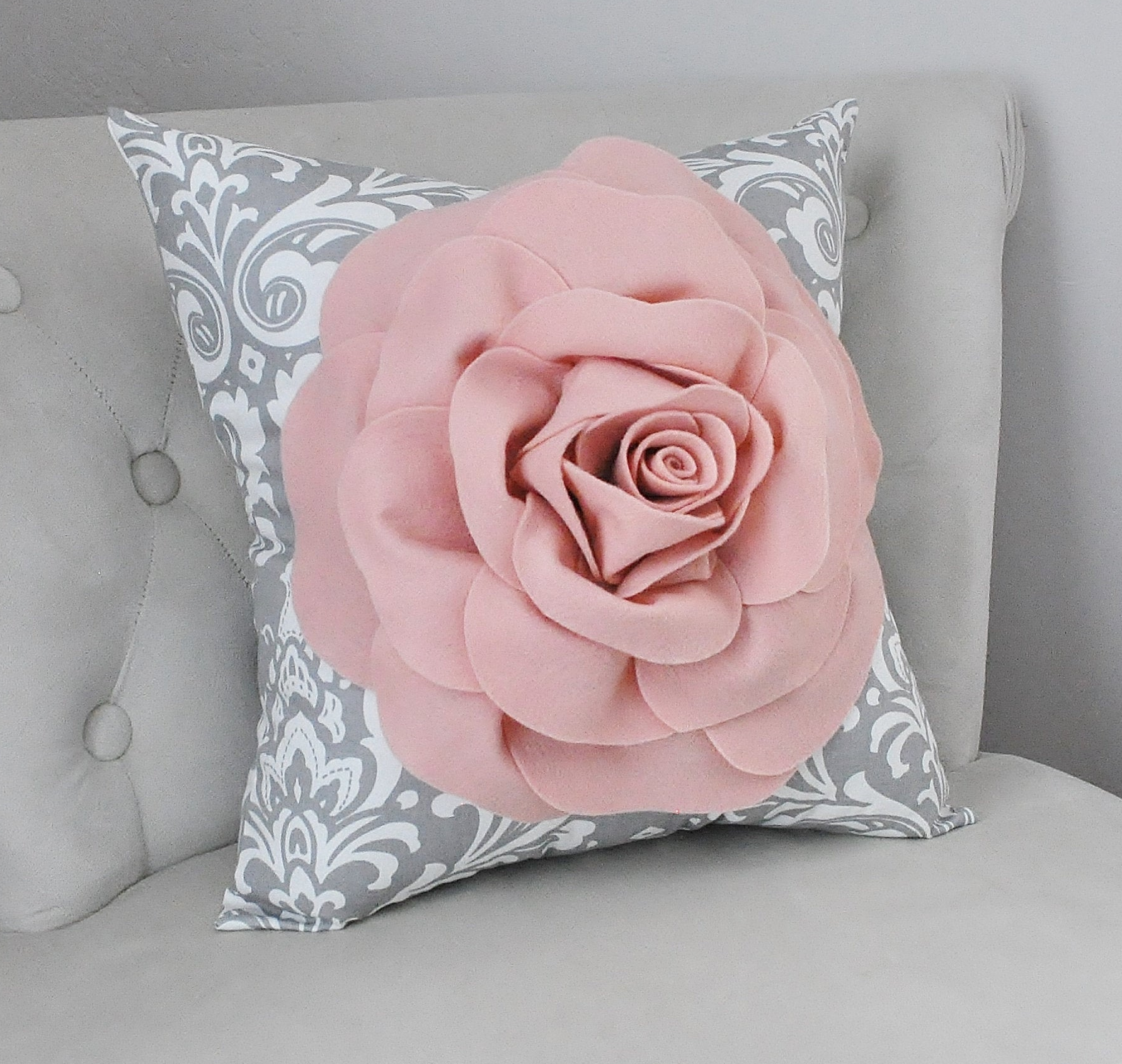 Pink rose cushion best sale