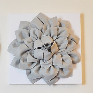 Gray Dahlia Flower on White artist Canvas