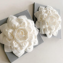 Load image into Gallery viewer, Ivory Dahlia Flowers on Gray Canvases
