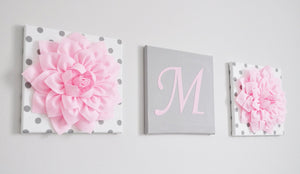 Personalized Letter and Flower Canvas set - Daisy Manor