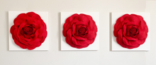 Load image into Gallery viewer, Red Roses on White Canvas Flower Wall Art
