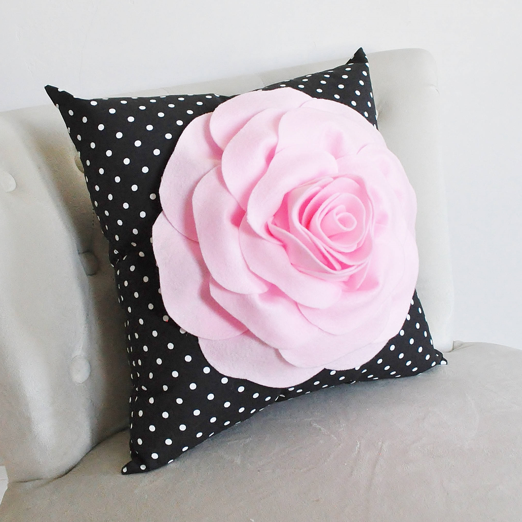 Decorative Pillow Black Polka Dot - Daisy Manor