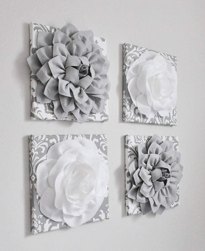 Gray Damask Wall Decor - Daisy Manor
