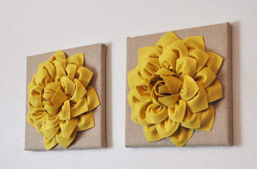 Mellow Yellow Floral on Burlap Wall Decoration - Daisy Manor