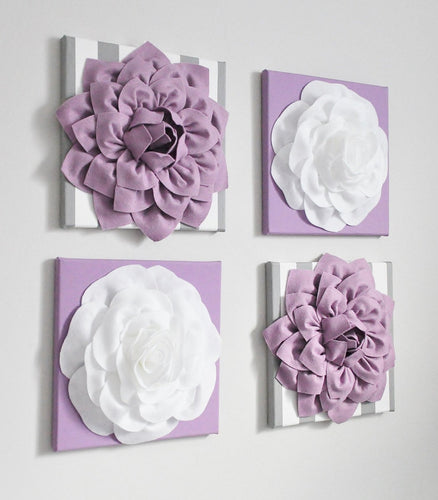 Lilac and White Nursery Wall Art - Daisy Manor