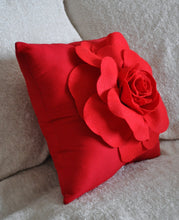 Load image into Gallery viewer, Red Rose on Red Pillow - Daisy Manor
