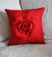 Load image into Gallery viewer, Red Rose on Red Pillow - Daisy Manor
