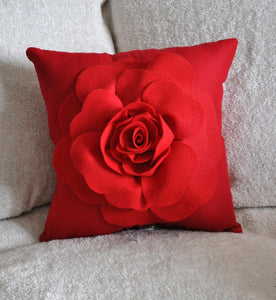 Red Rose on Red Pillow - Daisy Manor
