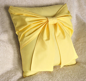 Yellow Bow Decorative Pillow - Daisy Manor