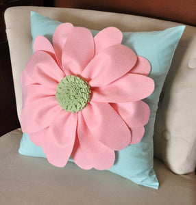 White Daisy Flower on Black Pillow  -New Bedbuggs Design -Pick your Colors- - Daisy Manor