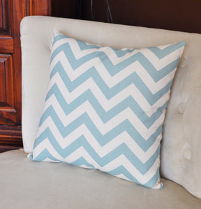 Two -Gray and White Zigzag Pillows -Chevron Pillows- Stuffed Pillows- 14 x 14 - Daisy Manor