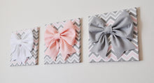 Load image into Gallery viewer, Three Gray and Light Pink Chevron Canvases - Daisy Manor
