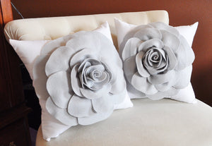 Grey Rose Pillow - Daisy Manor