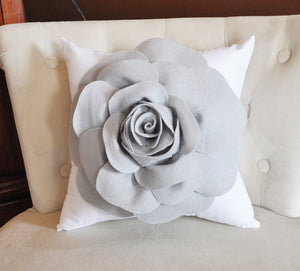 Grey Rose Pillow - Daisy Manor