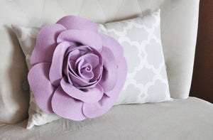 Lumbar Pillow Lilac Rose on Neutral Gray Tarika Lumbar Pillow 9 x 16 -Lattice Trellis- - Daisy Manor
