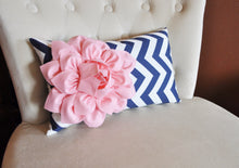 Load image into Gallery viewer, Light Pink and Navy Pillow - Daisy Manor
