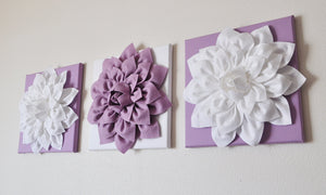 Lilac and White Floral Wall Art - Daisy Manor