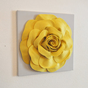 Mellow Yellow Rose on Gray 12 x12" Canvas - Daisy Manor