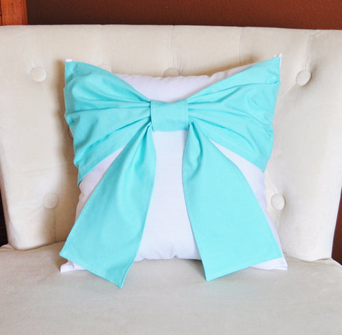 Aqua Bow Tie Pillow - Daisy Manor