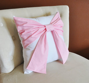 Light Pink Bow Pillow - Daisy Manor