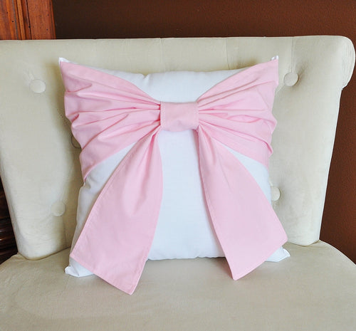 Light Pink Bow Pillow - Daisy Manor
