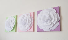 Load image into Gallery viewer, Light Pink and Ivory Rose Wall Hangings Set of Three - Daisy Manor
