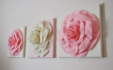Load image into Gallery viewer, Light Pink and Ivory Rose Wall Hangings Set of Three - Daisy Manor
