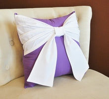 Load image into Gallery viewer, Lavender Bow Pillow - Daisy Manor
