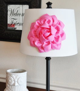 Pink Dahlia Flower Lamp Shade Applique -Lamp Shade Magnetic Flower Embellishment- New Bedbuggs Collection - Daisy Manor