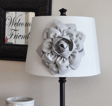 Load image into Gallery viewer, Gray Dahlia Lampshade Flower Accessory Magnet -Lamp Shade Flower Embellishment- New Collection - Daisy Manor

