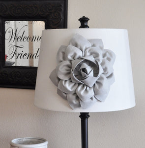 Gray Dahlia Lampshade Flower Accessory Magnet -Lamp Shade Flower Embellishment- New Collection - Daisy Manor