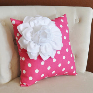 Pillows, Decorative Throw Pillows,Throw Pillow, Pink Pillows, Decorative Pillows, Cushions, Nursery Decor, Polka Dot, Showe - Daisy Manor