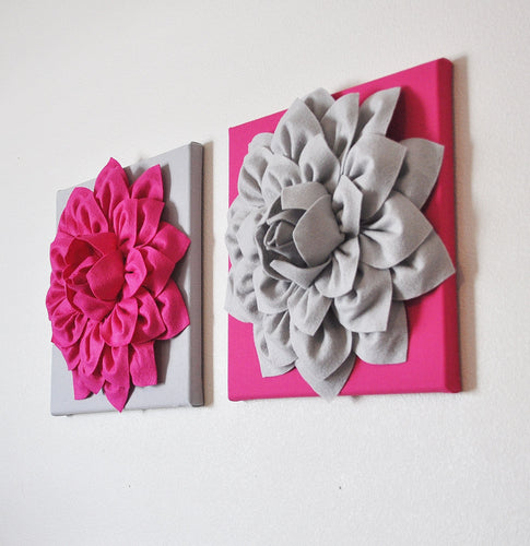Magenta and Gray Wall Art Set - Daisy Manor