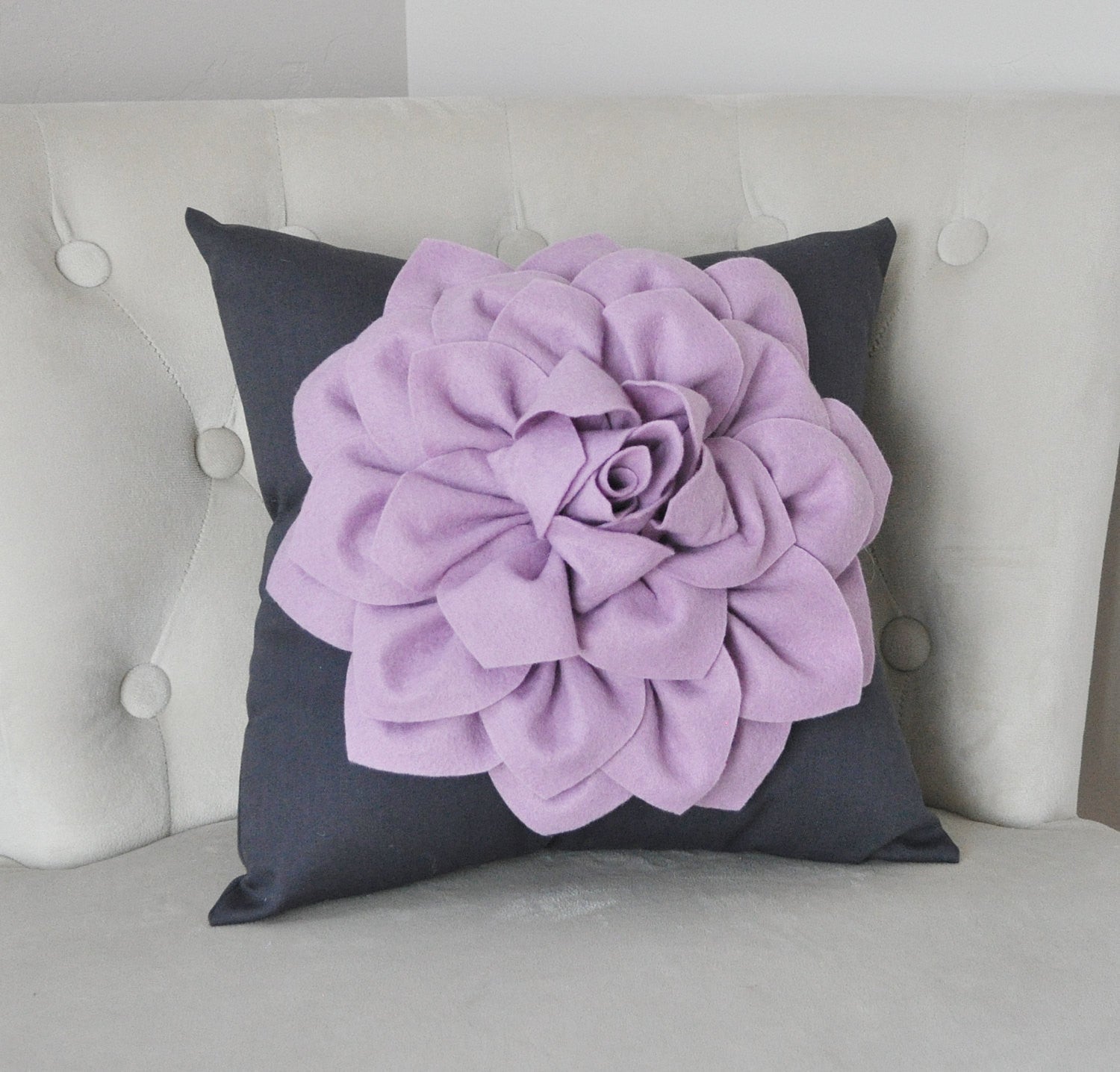 Decorative Throw Pillows - Mustard Dahlia on Charcoal Gray Porta Bella –  Daisy Manor