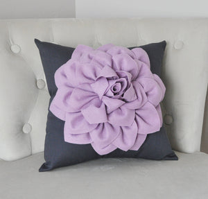 Pillow, Flower Pillow, Decorative Pillow, Purple Pillows, Decorative Throw Pillows, Baby Nursery Decor, Home Decor, Wedding - Daisy Manor