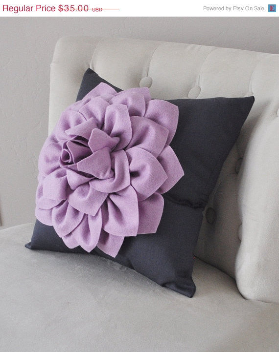 Pillow, Flower Pillow, Decorative Pillow, Purple Pillows, Decorative Throw Pillows, Baby Nursery Decor, Home Decor, Wedding - Daisy Manor