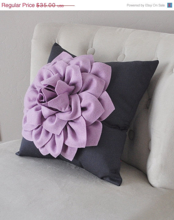 Pillow, Flower Pillow, Decorative Pillow, Purple Pillows