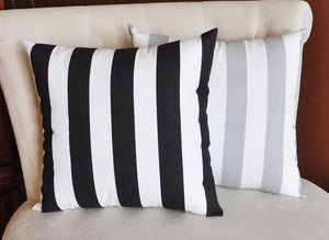 Two Stuffed Stripe Pillows -Choose Your Own Colors- Premier Prints-14 x 14 - Daisy Manor