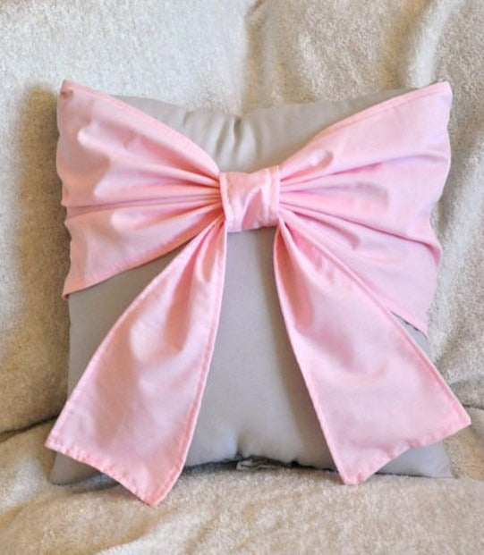 Pink bow pillow sale