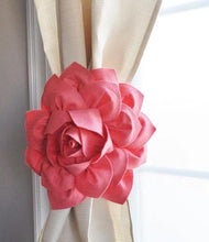 Load image into Gallery viewer, Coral Dahlia Flower Curtain Tie Back - Daisy Manor
