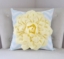 Load image into Gallery viewer, Light Yellow Dahlia Pillow - Daisy Manor
