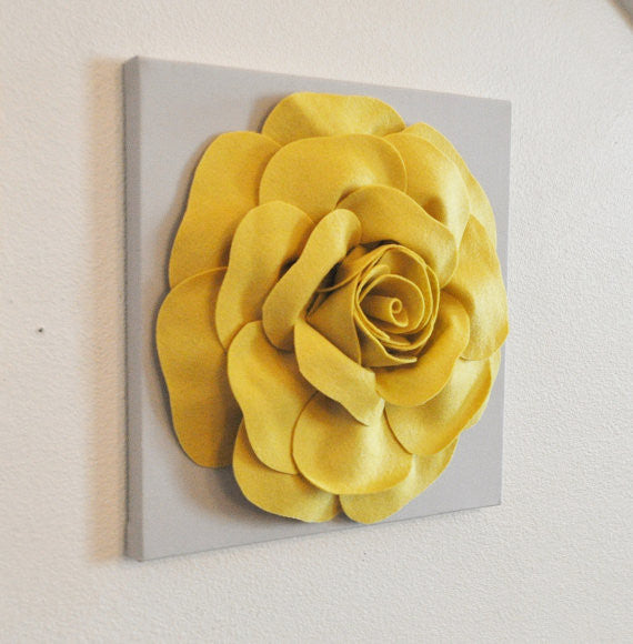 Mellow Yellow Rose on Gray 12 x12