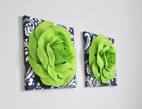 Navy Floral Wall Decor